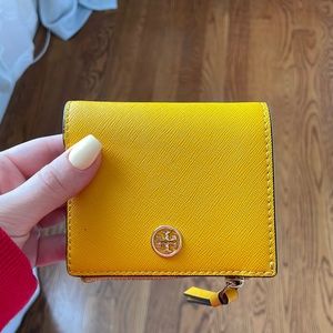 Tory Burch Yellow Foldable Wallet